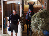 Bob Strand in the horse stables