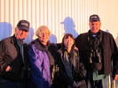 Bob Roberts, Linda Ging, Jan Baker and John Ging catch the last rays of the day
