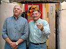 Jim Jenkins and Bob Strand trying to look innocent in front of the Old Town Cat House