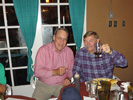 Paul Baker and Bob Strand make a toast