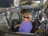 Darlene Woodward in a flight simulator