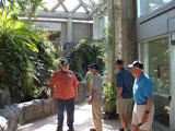 Checking out the tropical conservatory: Steve Bisel, Bill Woodward, Jerry Smith and Bob Fitzgerald