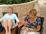 Miss Jan and Norma Smith take a break