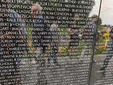 Photo of some of the names on the Vietnam Wall