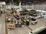 The Restoration Hangar at the Center where various aircraft are being restored