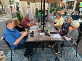 The group enjoying an outdoor meal in Dayton