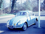Marty McKenna in Steve Stucker's VW on a road trip to Southern England.