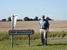 Steve Linebarger at the front gate to the base on 14 August 2002