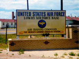 Lowry AFB Air Training Command Entrance Sign, 1966. 