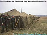 Mobility Exercise, Falconara Italy, 4-17 Dec 69. Dave Jones, Bob Doughty & Roger Hendrickson.
